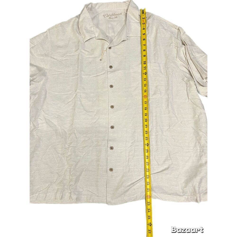 Caribbean Pure Silk short sleeve casual button-down shirt size 4XB - Picture 7 of 10